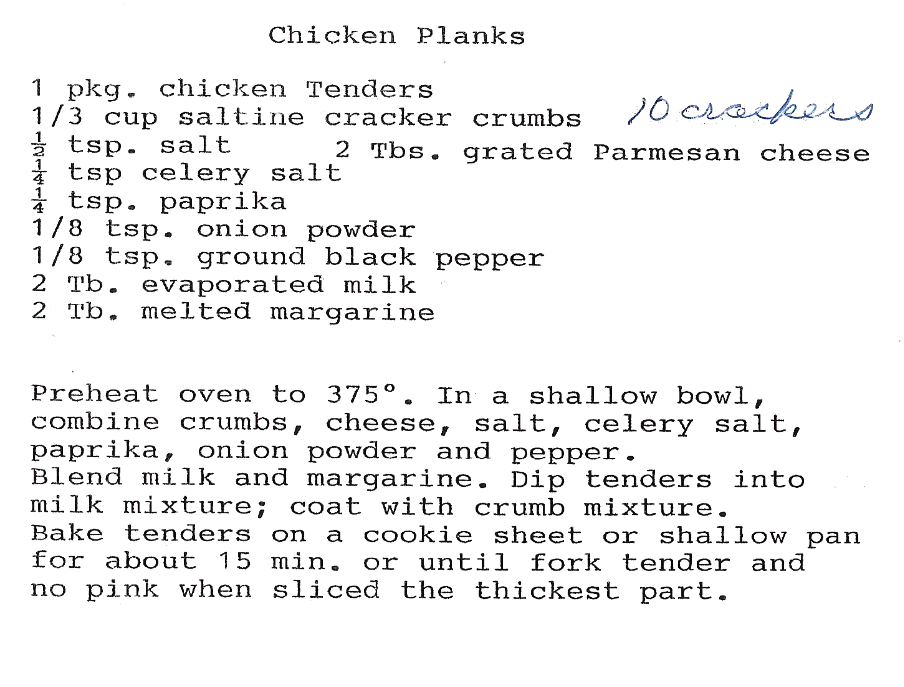 Chicken Planks Image